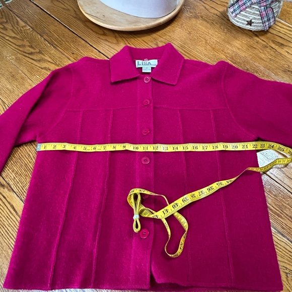 Lisa International boiled wool button front jacket. Size Large. - Picture 6 of 11